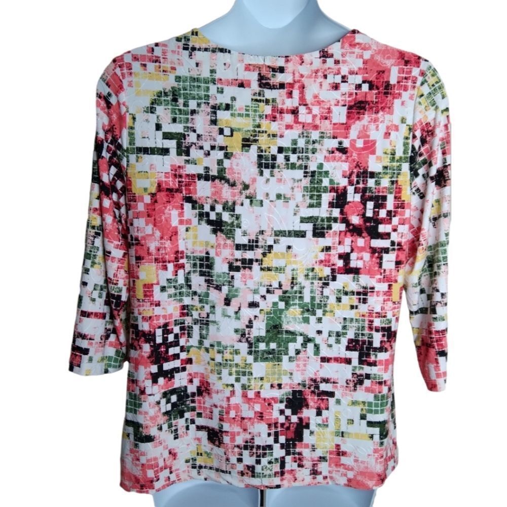 JM Collection Top Colorful Textured XXL - Picture 6 of 8